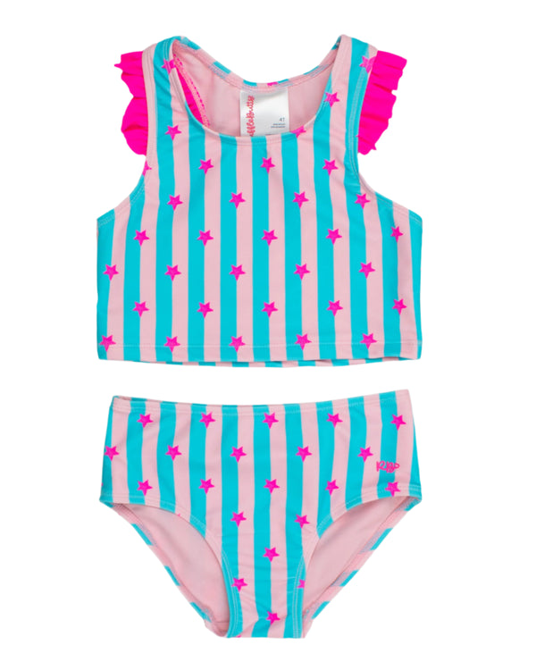 Racerback Flutter Tankini- Neon Star Party