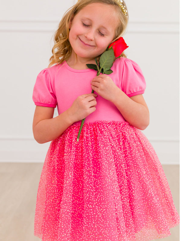 Princess Bow Twirl Dress- Royal Pink Princess