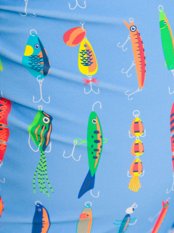 Tie Shoulder One Piece- Gone Fishin