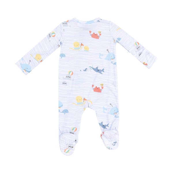 Sea Stripes 2 Way Zipper Footie