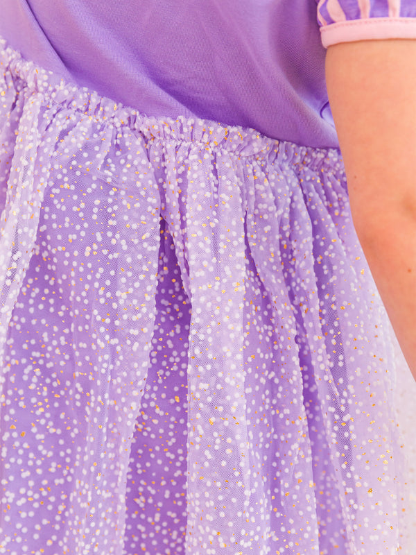 Princess Bow Twirl Dress- Amethyst Princess
