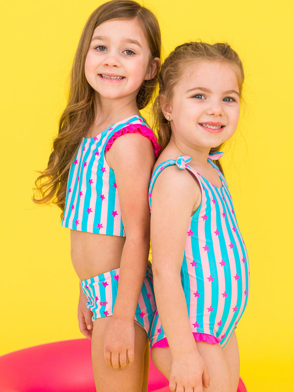 Racerback Flutter Tankini- Neon Star Party