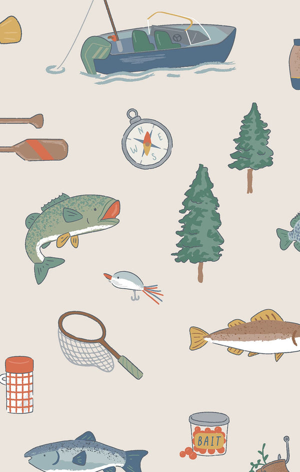 Fishing Things Swaddle Blanket- Frosty Spruce