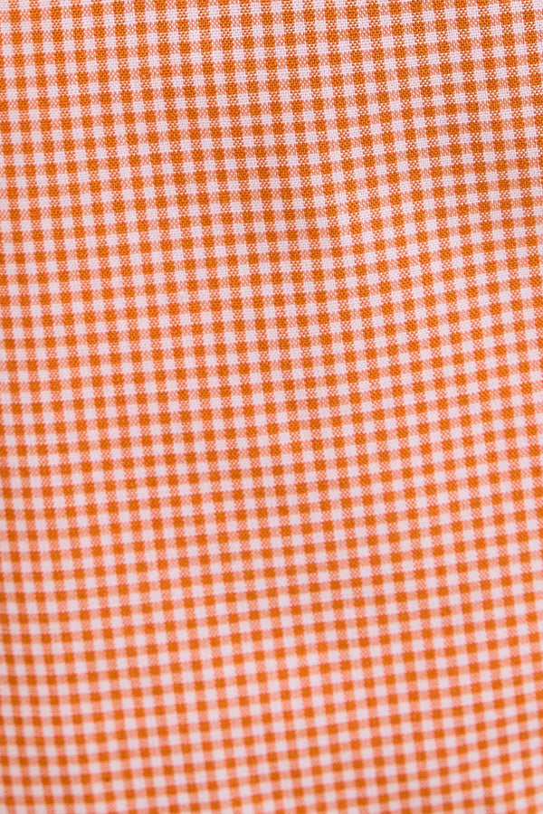 Waist Tie Check Shorts- Orange