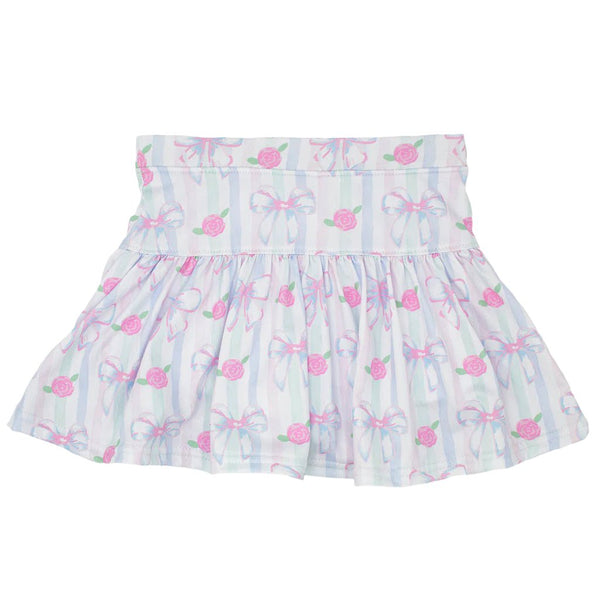 Gathered Skort- Watercolor Bows