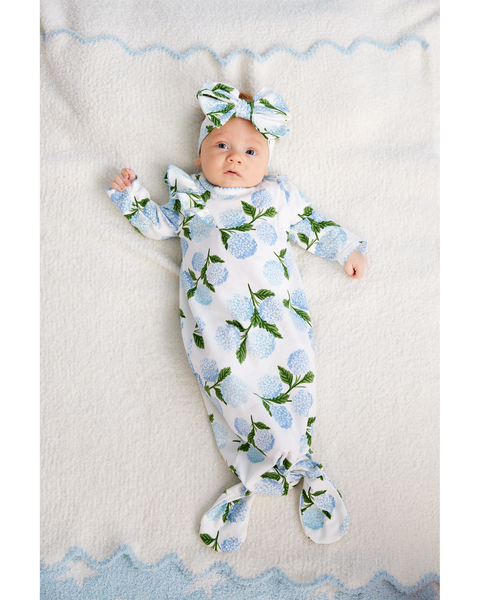 Blue Trim Scallop Chenille Blanket