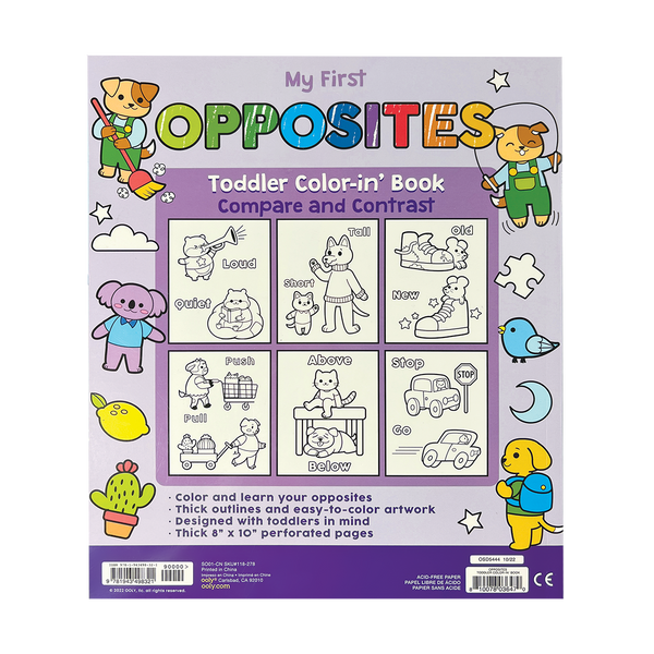 My First Opposites Toddler Color-in Book