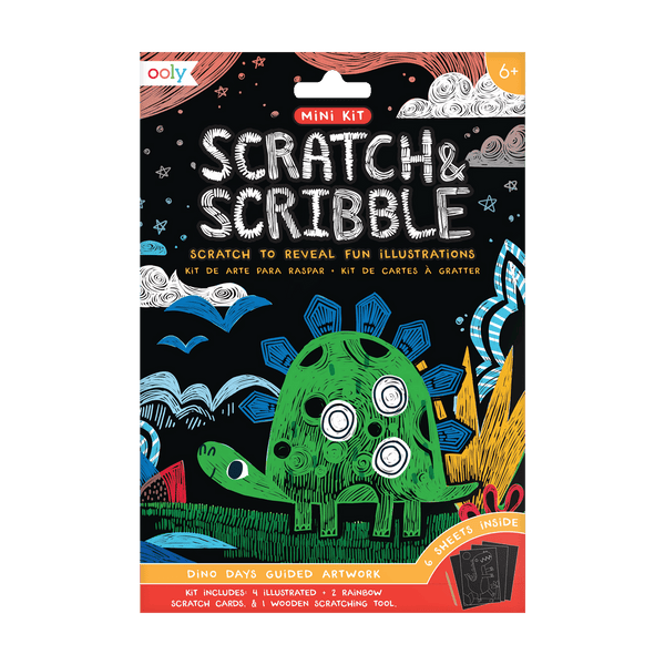 Dinosaur Days Scratch and Scribble Mini Scratch Art Kit