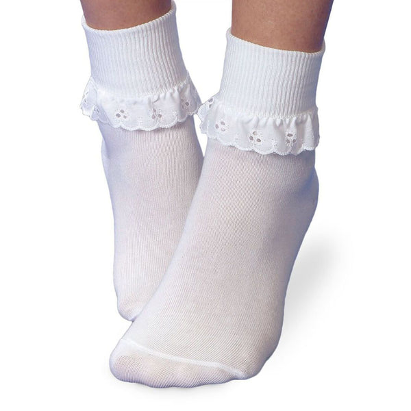 Eyelet Lace Turn Cuff Socks 1 Pair