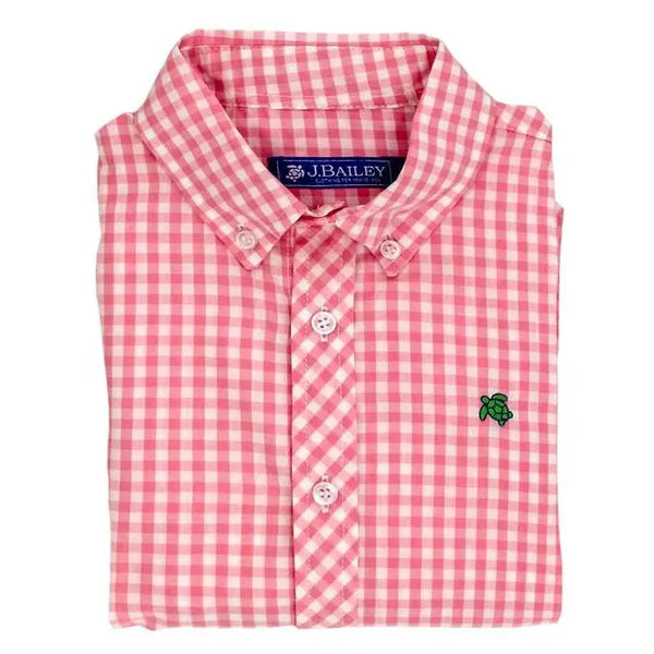 Button Down Shirt- Pink Check