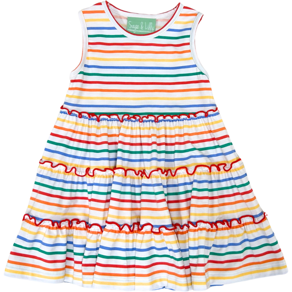 Multicolor Stripes Panel Dress