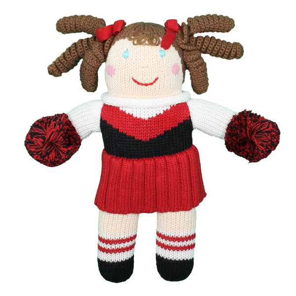 Cheerleader Knit Doll: 12" Plush (Red/Black)