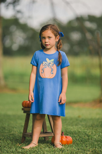 Jellybean by Smock Candy Blue Pumpkin Dress perfect for the pumpkin patch!
