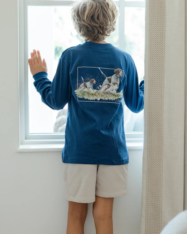 L/S Logo Tee- Pointers on Navy