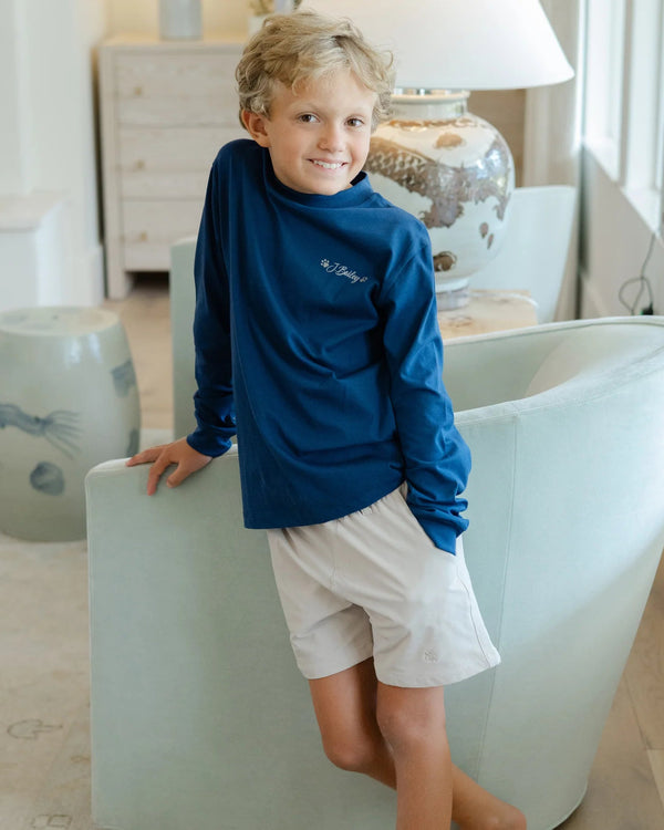 L/S Logo Tee- Pointers on Navy