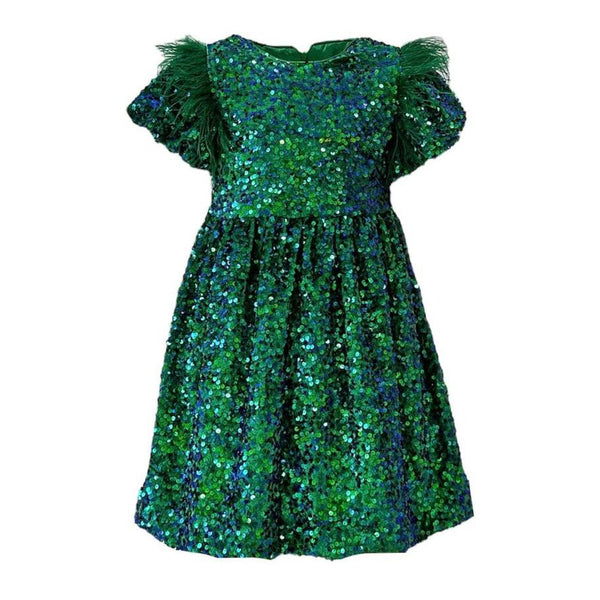 Emerald Shimmer Party Dress