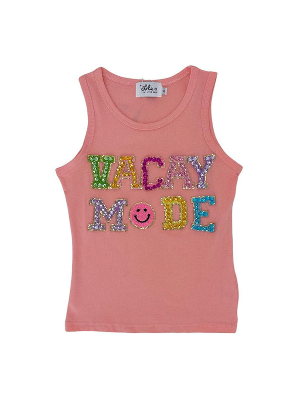 Vacay Mode Crystal Tank- Pink