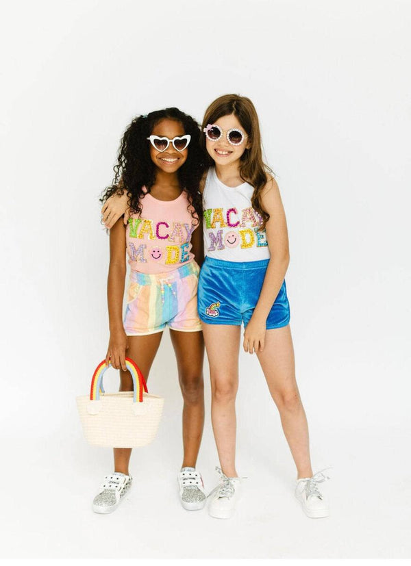 Vacay Mode Crystal Tank- Pink