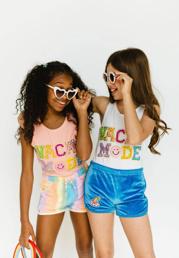 Vacay Mode Crystal Tank- Pink
