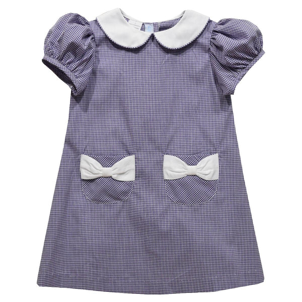 Purple Gingham A-Line Dress