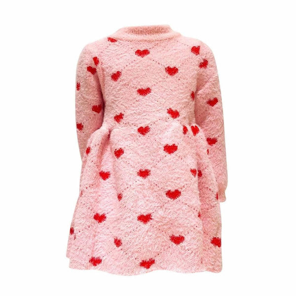Sweetheart Sweater Dress- Pink