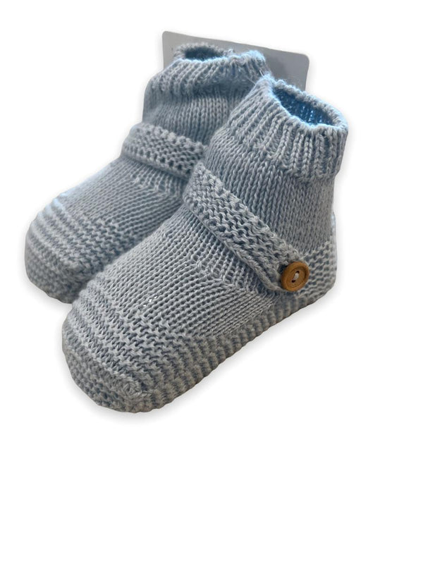 Booties W/ Buttons- Light Blue