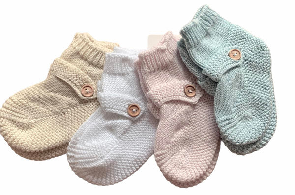 Booties W/ Buttons- Pink