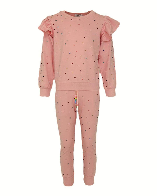 Rainbow Crystal Ruffle Jogger Set