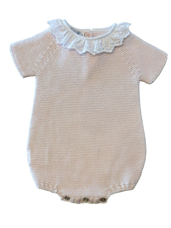 Eyelet Collar Bubble- Pink