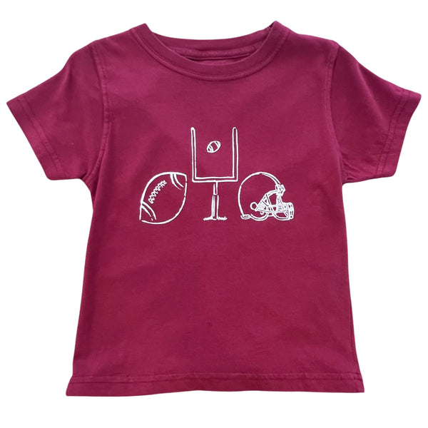 Maroon/White Football Trio T-Shirt