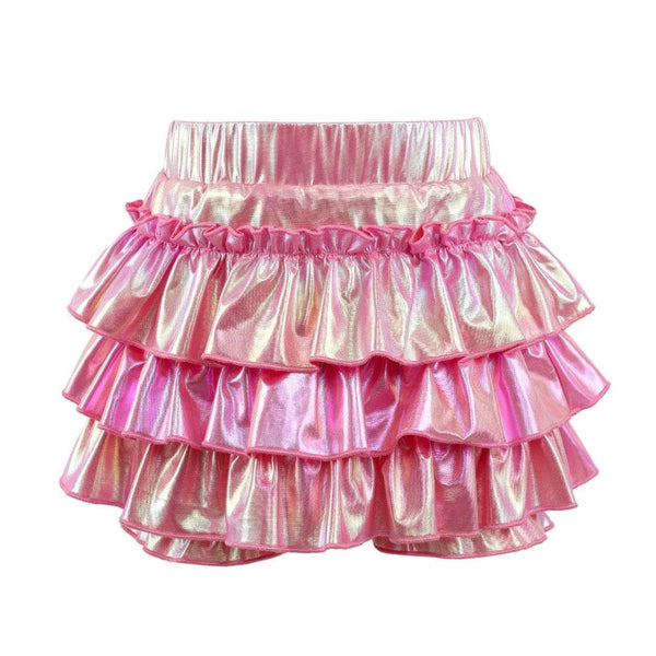 Hologram Ruffle Skort- Pink