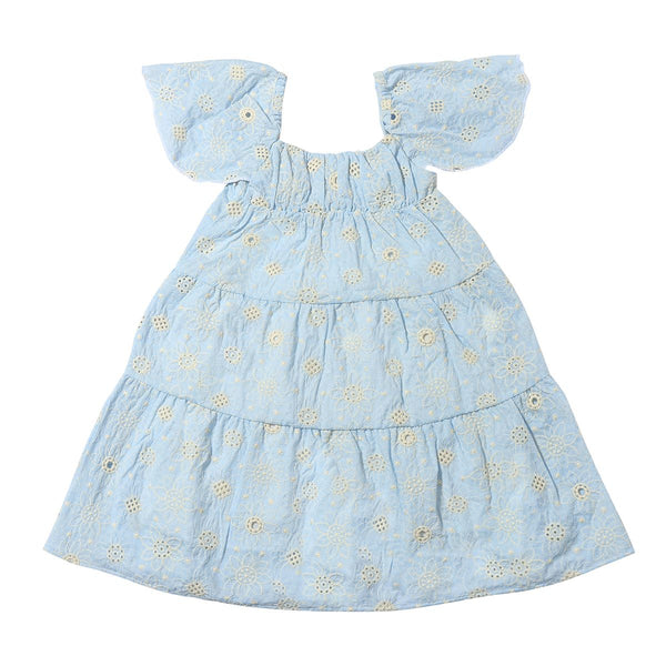 Sierra Dress- Light Blue Eyelet