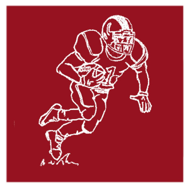 Crimson/White Football Player T-Shirt
