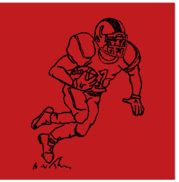 Red/Black Football Player T-Shirt