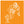 Bright Orange/White Football Player T-Shirt
