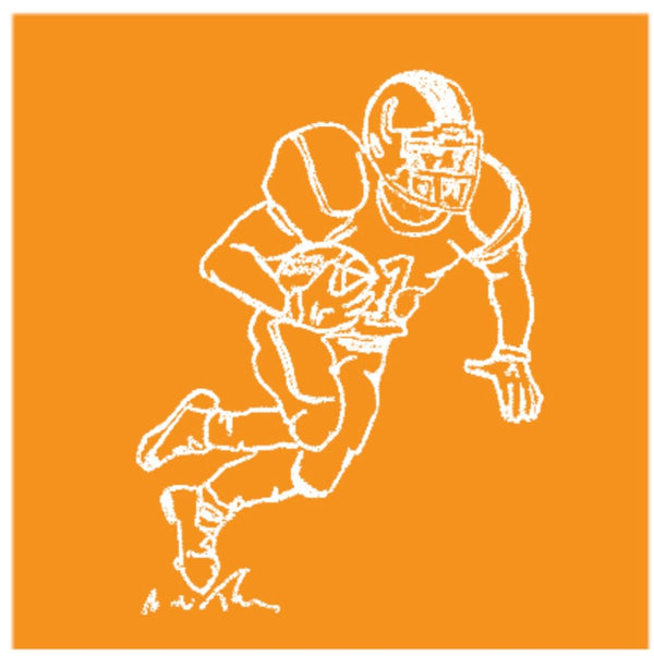 Bright Orange/White Football Player T-Shirt