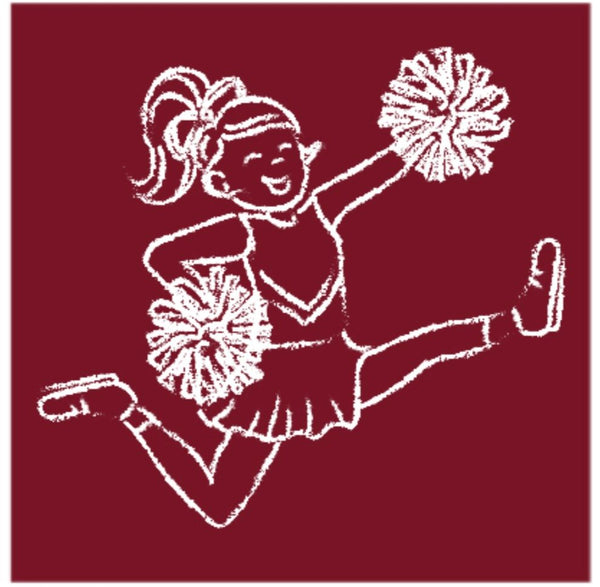 Maroon/White Cheerleader T-Shirt