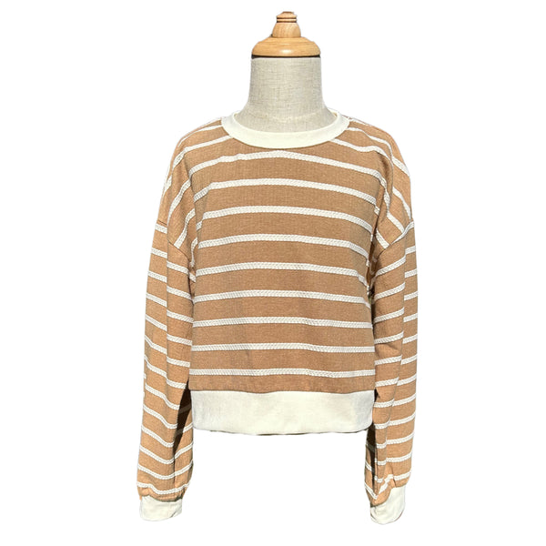 Natalie Top- Coffee Stripe