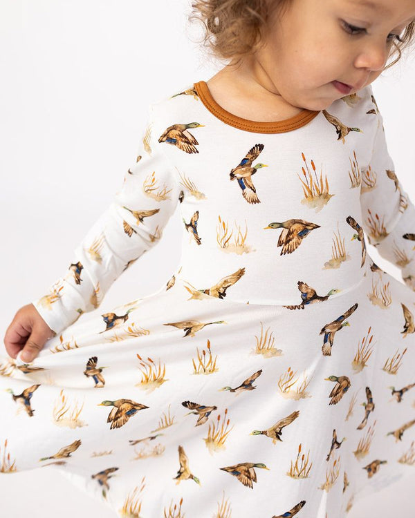 Ducks Bamboo LS Twirl Dress