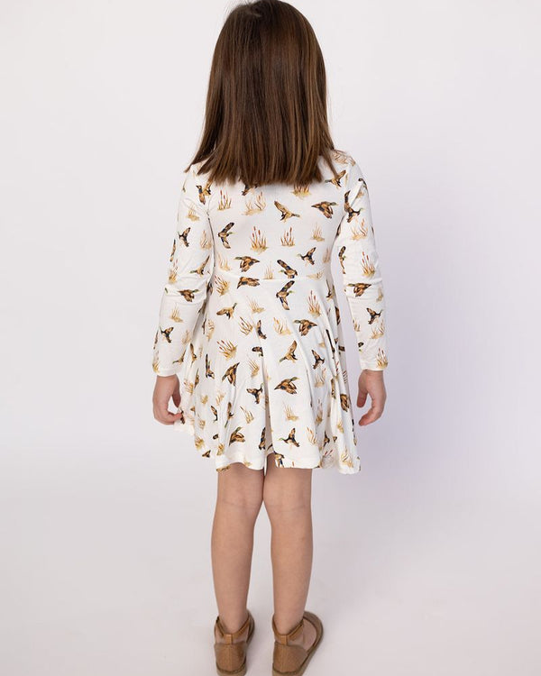 Ducks Bamboo LS Twirl Dress