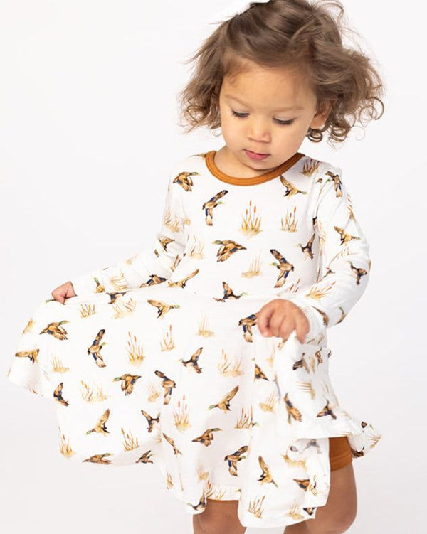 Ducks Bamboo LS Twirl Dress