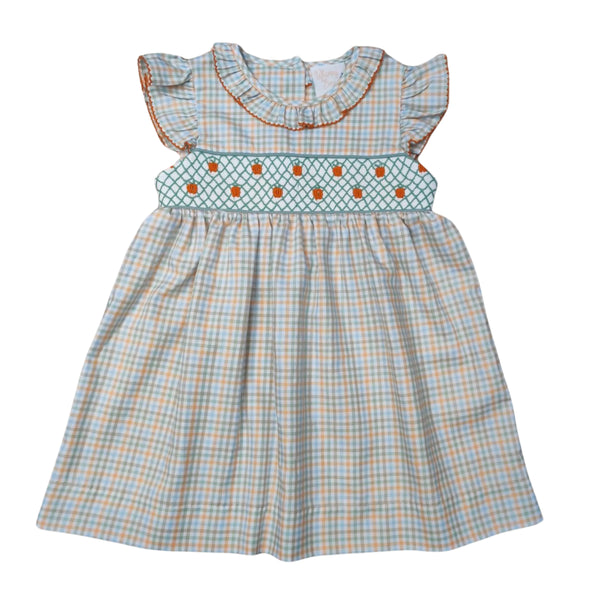Pumpkin Picking Smocked Flutter Dress