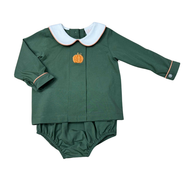 French Knot Pumpkin Pleats Bloomer Set