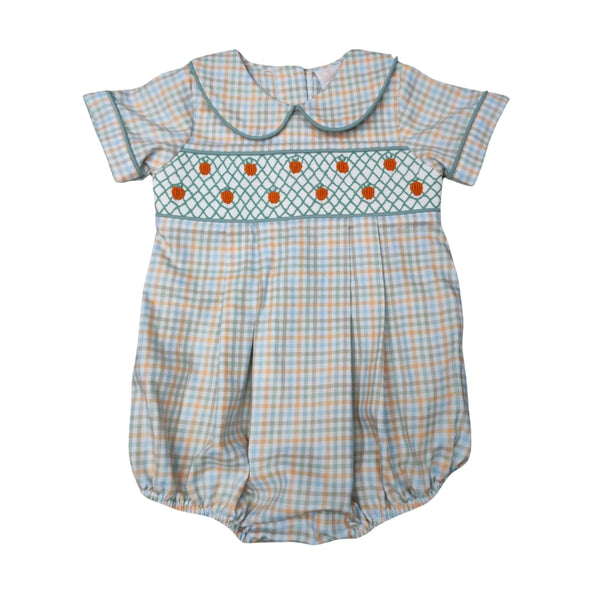 Pumpkin Picking Smocked Collared Bubble
