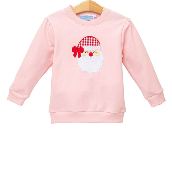 French Terry Pullover- Santa (Light Pink)