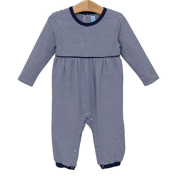 Bennett Romper- Navy Stripe