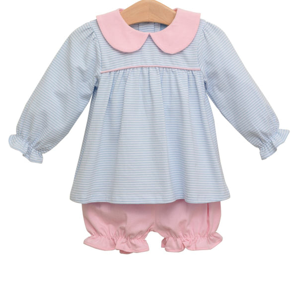 Katherine Bloomer Set- Light Blue Stripe/Light Pink