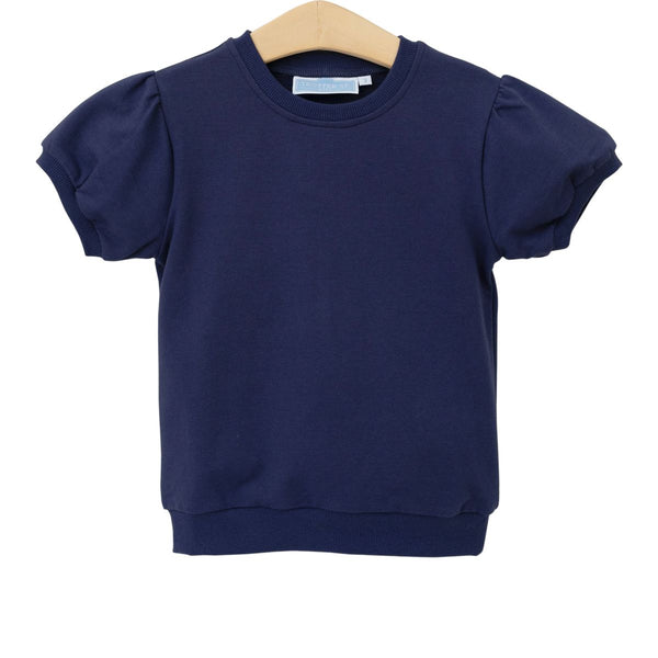 Landry Puff Sleeve Top- Navy