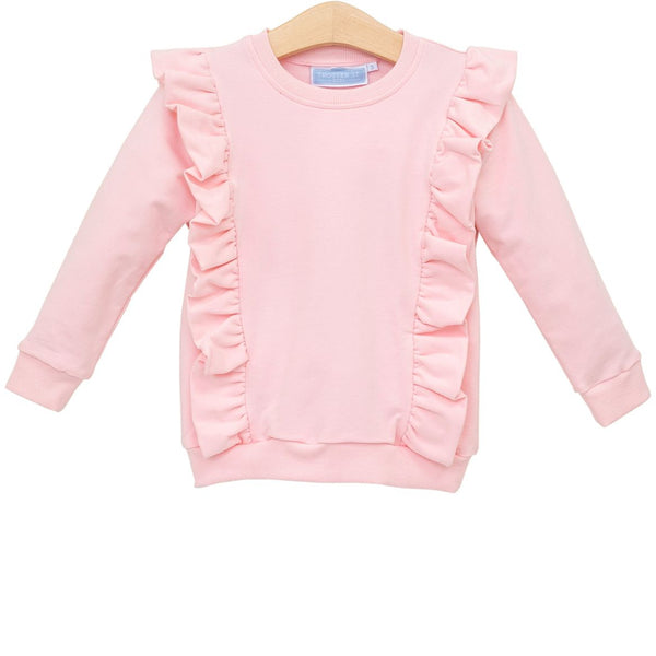 Laura Ruffle Pullover- Light Pink