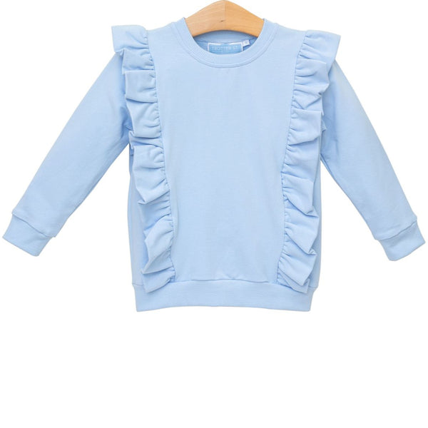 Laura Ruffle Pullover- Light Blue